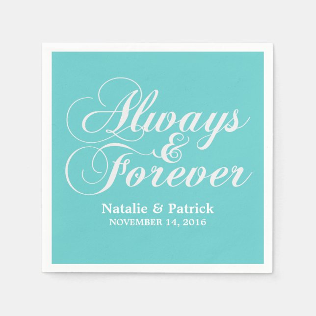 Servilleta De Papel Toallas de papel Boda de Ivory Always y Forever (Anverso)