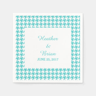 Servilleta De Papel Toallas de papel Boda turquesa Houndstoth