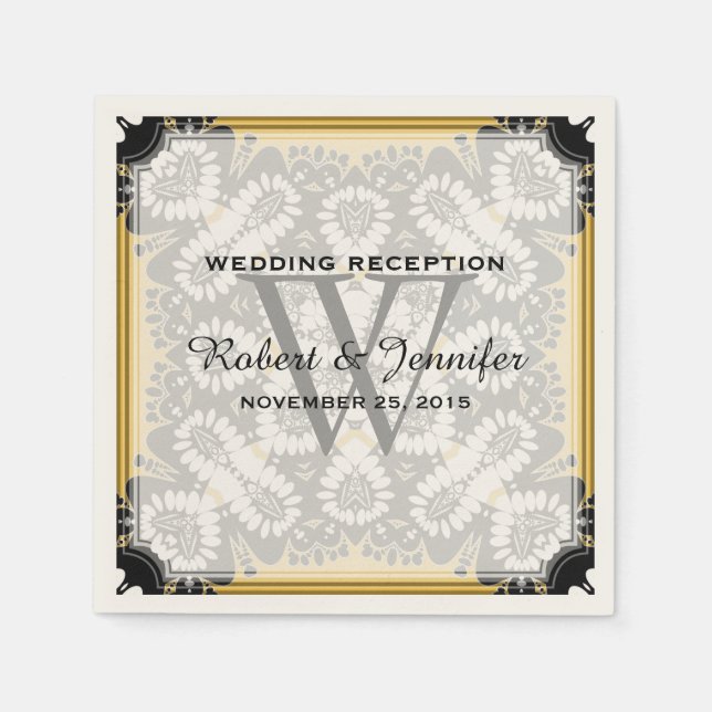 Servilleta De Papel Toallas de papel de amor tribal de miel y mostaza  (Anverso)