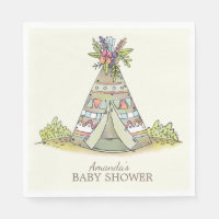 Toallas de papel de Baby Shower Tribal Teepee Adve
