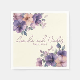 Servilleta De Papel Toallas de papel de boda de flores rosadas puras