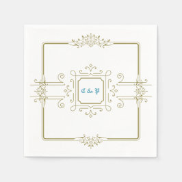 Servilleta De Papel Toallas de papel de Boda de monograma victoriano