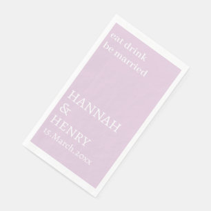 SERVILLETA DE PAPEL TOALLAS DE PAPEL DE BODA LAVANDA SCRIPT PERSONALIZ
