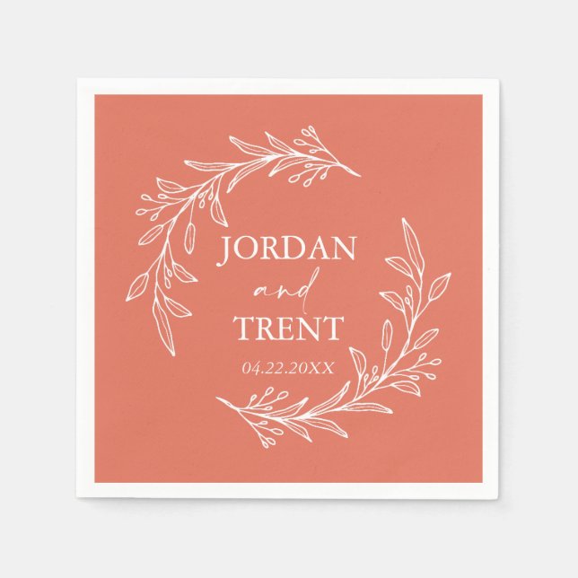 Servilleta De Papel Toallas de papel de bodas personalizadas Eucalyptu (Anverso)