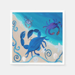 Servilleta De Papel Toallas de papel de cangrejo azul de mi arte