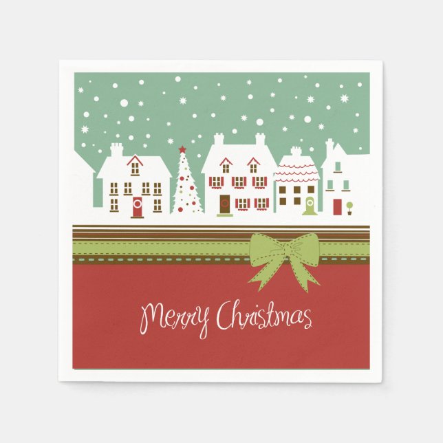 Servilleta De Papel Toallas de papel de cóctel navideño (Anverso)