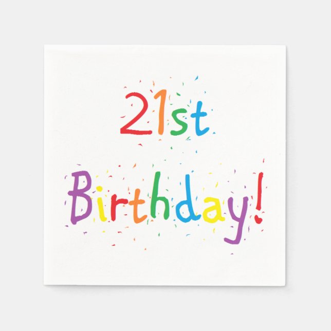 Servilleta De Papel Toallas de papel de "cumpleaños 21" (Anverso)
