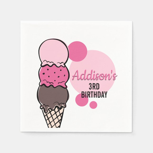 Servilleta De Papel Toallas de papel de cumpleaños de crema de hielo S (Anverso)