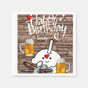 Servilleta De Papel Toallas de papel de cumpleaños feliz, cerveza