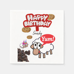Servilleta De Papel Toallas de papel de cumpleaños feliz, cordero
