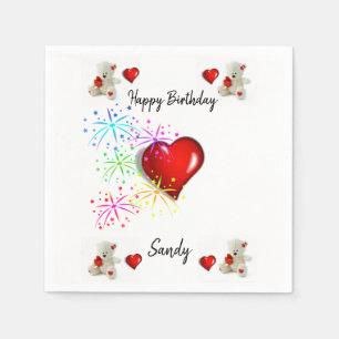 Servilleta De Papel Toallas de Papel de Cumpleaños Feliz, Oso de Teddy