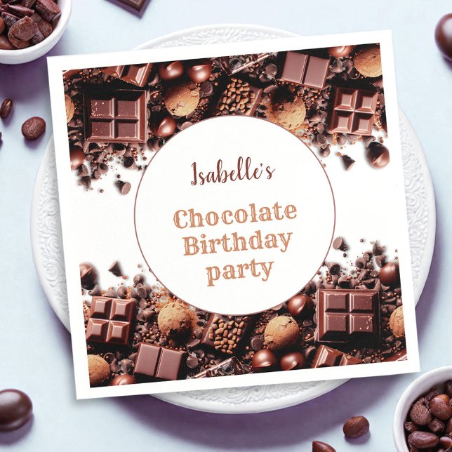 Servilleta De Papel Toallas de papel de cumpleaños para chocolate (Chocolate Birthday Party Paper Napkins)