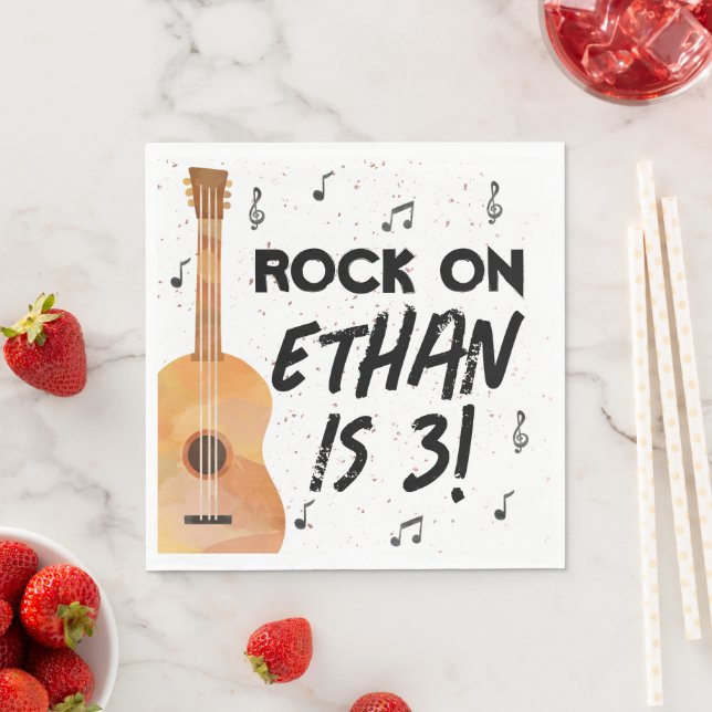 Servilleta De Papel Toallas de papel de cumpleaños para guitarra (In situ)