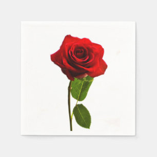 Servilleta De Papel Toallas de papel de diseño de "rosa rojo único"