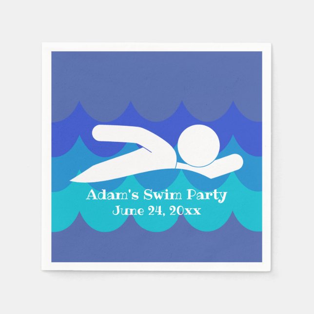 Servilleta De Papel Toallas de papel de diseño para nadar (Anverso)