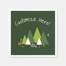 Servilleta De Papel Toallas de papel de fiesta de animales de bosque d