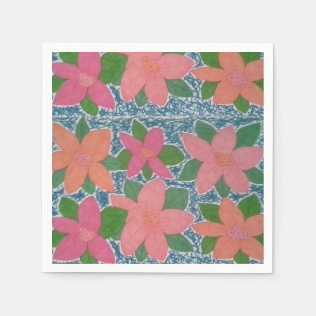Servilleta De Papel Toallas de papel de flores tropicales (Anverso)