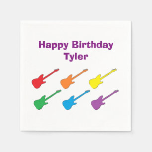 Servilleta De Papel Toallas de papel de guitarra con arcoiris