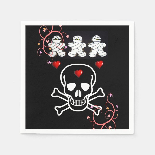 Servilleta De Papel Toallas de papel de Halloween, calavera (Anverso)