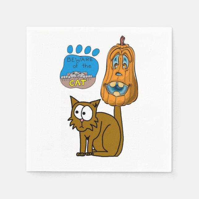 Servilleta De Papel Toallas de papel de Halloween, gato (Anverso)