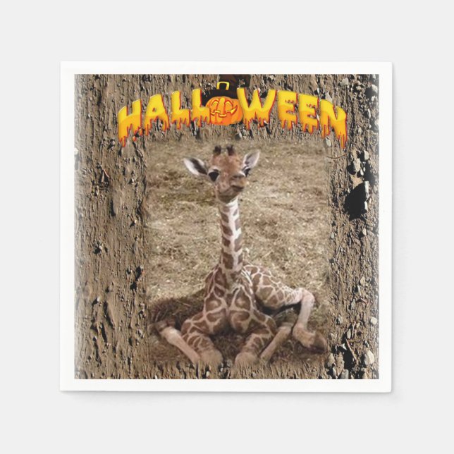 Servilleta De Papel Toallas de papel de Halloween Giraffe (Anverso)