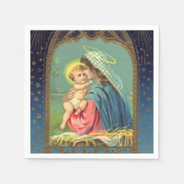 Servilleta De Papel Toallas de papel de la escena navideña vintage