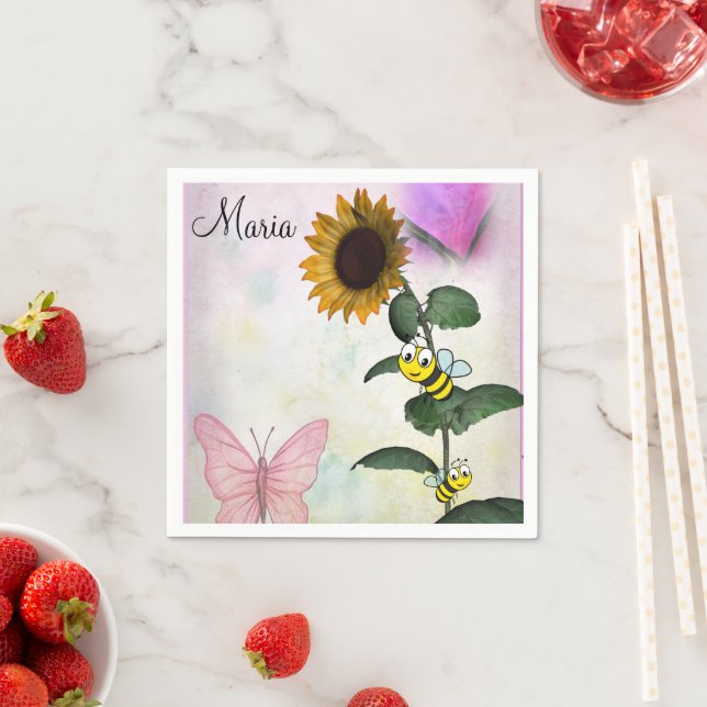 Servilleta De Papel Toallas de papel de mariposa de bumblebee de giras (In situ)