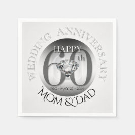 Servilleta De Papel Toallas de papel de papel de Boda en el 60 anivers