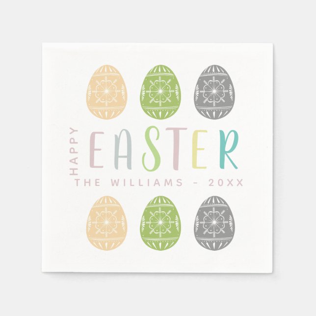 Servilleta De Papel Toallas de papel de Pascua personalizadas Elegante (Anverso)