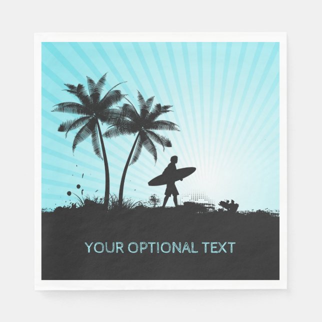 Servilleta De Papel Toallas de papel de personalizado Beach Surfer (Anverso)