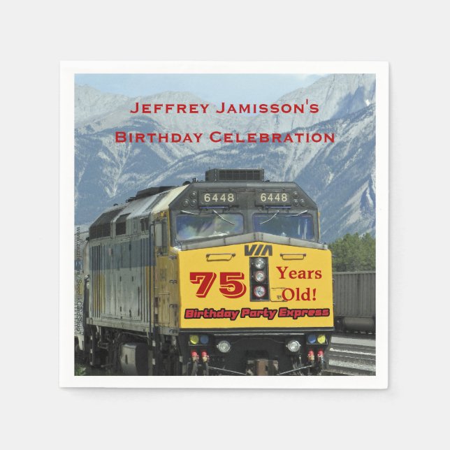 Servilleta De Papel Toallas de papel de tren ferroviario, cumpleaños 7 (Anverso)