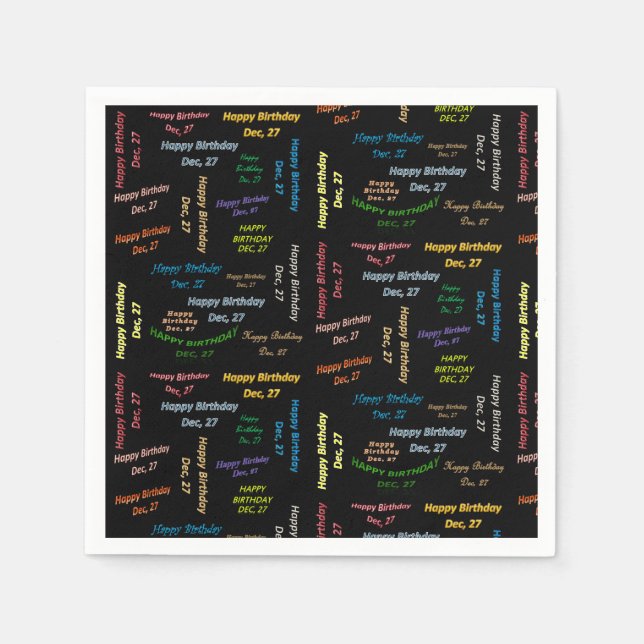 Servilleta De Papel Toallas de papel diciembre, 27 cumpleaños (Anverso)