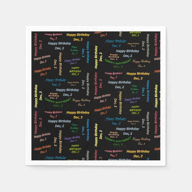 Servilleta De Papel Toallas de papel diciembre, 2 cumpleaños (Anverso)