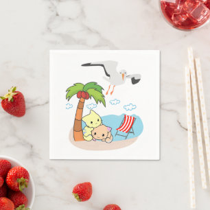 Servilleta De Papel Toallas de papel, diversión en la playa de Gaviota