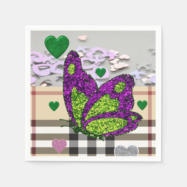 Servilleta De Papel Toallas de papel el día de San Valentín, mariposa (Anverso)