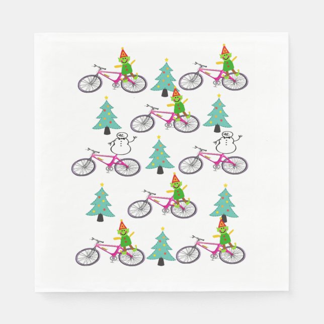 Servilleta De Papel Toallas de papel Elf, Árbol navideño moreno (Anverso)