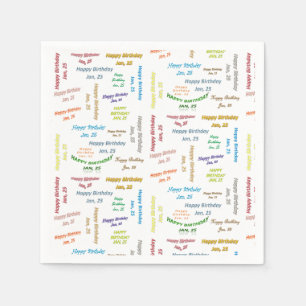 Servilleta De Papel Toallas de papel Enero, 25 Cumpleaños