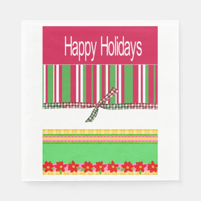 Servilleta De Papel Toallas de papel, Feliz Navidad Felices Fiestas (Anverso)