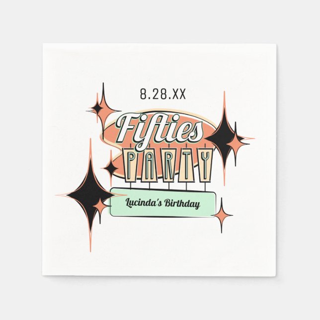 Servilleta De Papel Toallas de papel Fiesta de mediados del siglo 50 (Anverso)