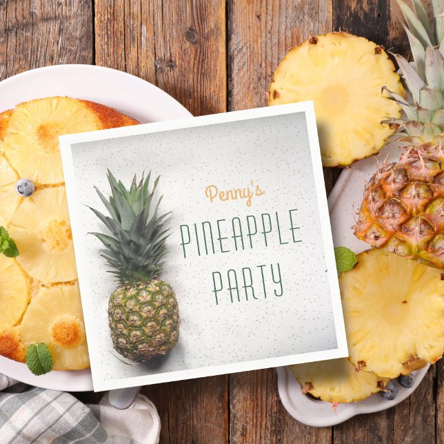 Servilleta De Papel Toallas de papel Fiesta de piña tropical (Pineapple Party? Add your name to these cute paper napkins!)