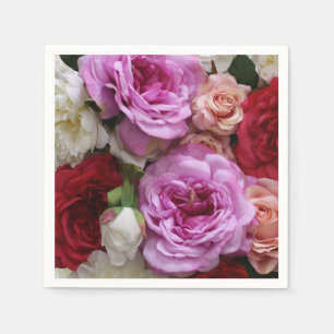 Servilleta De Papel Toallas de papel floral con rosas y peonías