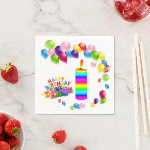 Servilleta De Papel Toallas de papel, globos Velas de cumpleaños felic