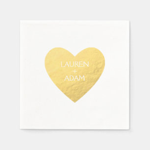 Servilleta De Papel Toallas de papel Gold Heart para bodas