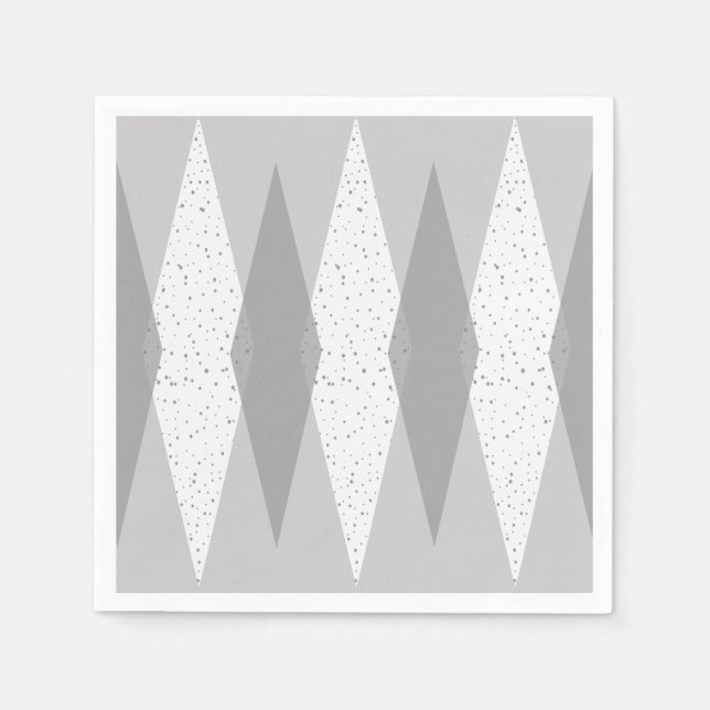 Servilleta De Papel Toallas de papel Gris moderno de Mid Century (Anverso)