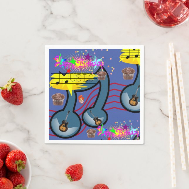 Servilleta De Papel Toallas de papel, guitarra de música de cumpleaños (In situ)