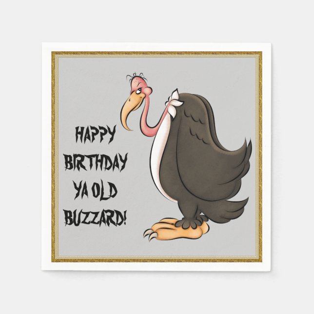 Servilleta De Papel Toallas de papel Happy Birday Old Buzzard (Anverso)