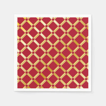 Toallas de papel inspiradas en árabe en rojo y oro