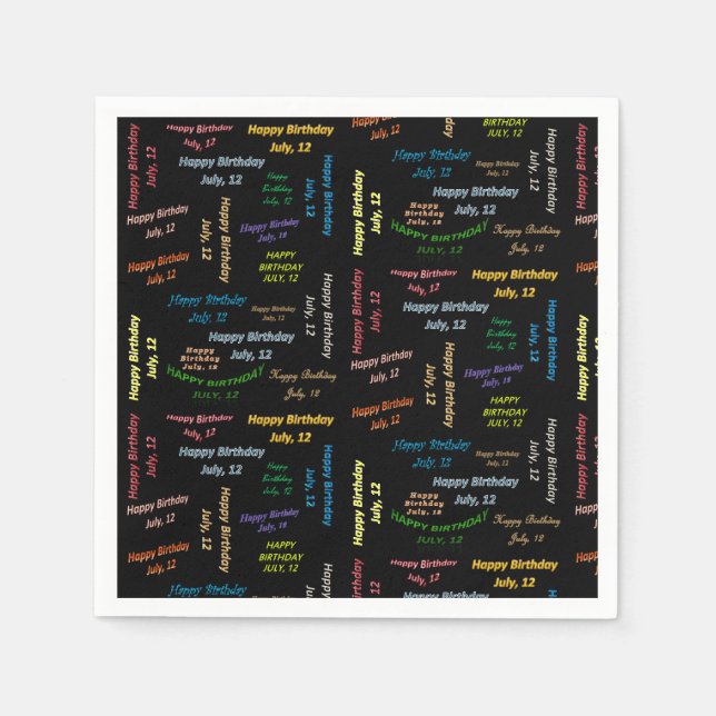 Servilleta De Papel Toallas de papel Julio, 12 Cumpleaños (Anverso)