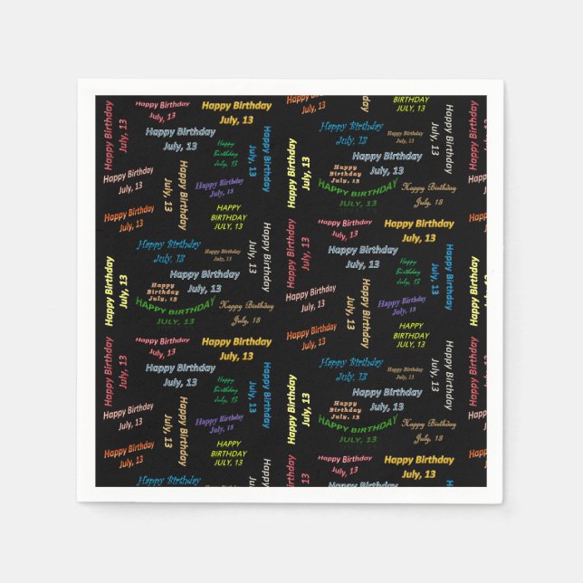Servilleta De Papel Toallas de papel Julio, 13 Cumpleaños (Anverso)