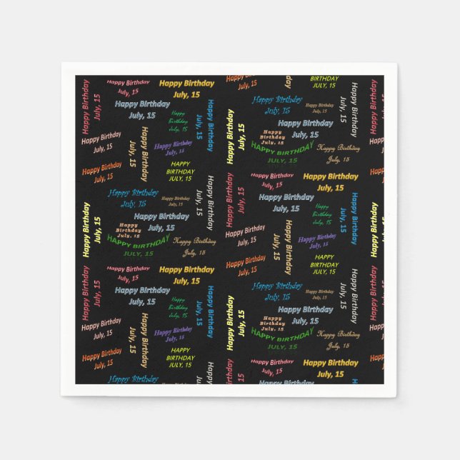 Servilleta De Papel Toallas de papel Julio, 15 Cumpleaños (Anverso)